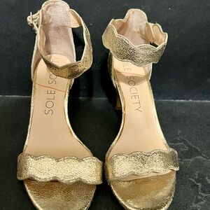 Sole Society Metallic Gold Heels